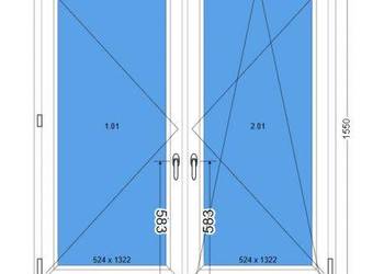 Okno 1460 x 1550 Dwuskrzydłowe