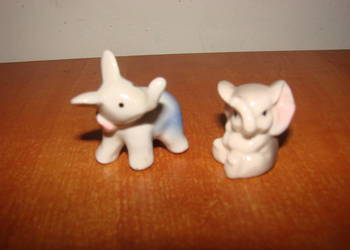 Słoniki małe porcelanowe figurki 2 szt