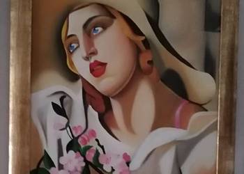 Kopia obrazu Tamary Łempickiej"Słomkowy kapelusz"