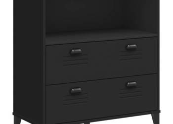 Szafka VIKEN czarna 80x40x90 cm materiał drewnopochodny WM-374945