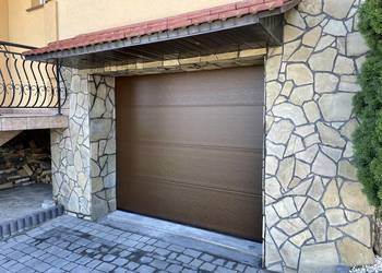 Brama garażowa brązowa brąz ral 8014  antracyt grafit biała 2500x2125