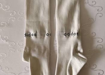 Getry piłkarskie adidas Originals Vintage 90s białe czarne paski skarpety