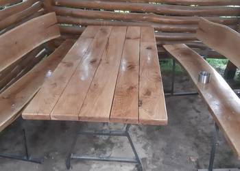 2 Ławki ze stołem dębowe