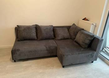 Narożnik sztruksowy szary, prawy