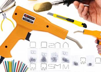 Lutownica Żelazko do Wygładzania Plastiku | Zszywacz + 800 Zszywek