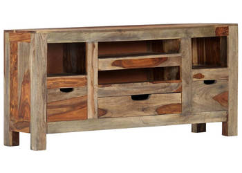 Szafka szara 100x30x50 cm z litego drewna sheesham WM-247751