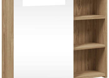 Szafka łazienkowa z lustrem i LED kolor dębu 60x13x52 cm WM-357972