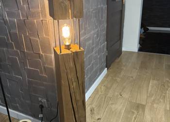 Lampa stojąca ze starego drewna retro - rustykalna !