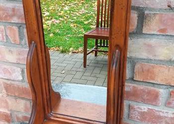 Lustro w drewnianej ramie z szufladką schowkiem Toaletka (648)