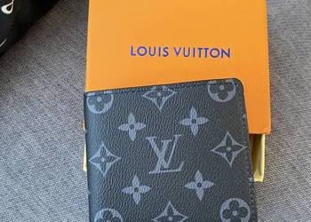 Portfel Louis Vuitton monogram LV szary czarny