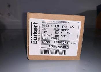 G1/8'' 24V DC Brass Solenoid Valve 0-10bar Gas - Burkert 6013