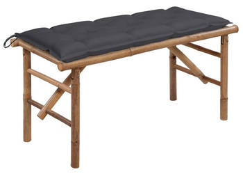 Składana ławka ogrodowa z poduszką 118 cm bambusowa WM-3063864