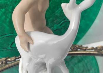 WALLENDORF FIGURKA PUTTO Z JELONKIEM
