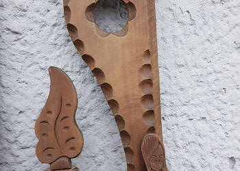 Stary drewniany świecznik prl