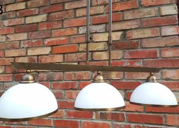 Żyrandol metalowy mosiężny 3 punkty swiatła Szklane klosze (763)