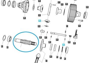 Wałek napędu - dyferencjału 12T TRG310 / LS Tractor / 40301919