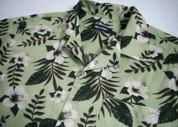 Koszula Męska XL liście kwiaty rayon