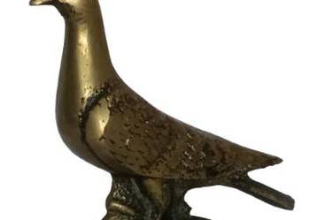 Mosiężna figurka gołębia – dekoracyjna ozdoba, klasyczny styl