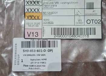 Emblemat VW CADY 5H0 853 601 D DPJ