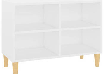 Szafka pod TV z drewnianymi nóżkami biała 695x30x50 cm WM-805923