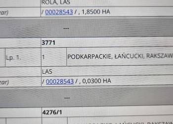 Dzialki rolna leśna