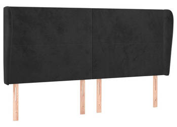 Zagłówek uszak czarny 203x23x118/128 cm aksamit WM-3117744