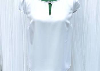 Bluzka biała L 40 XL 42 kokardka prosta elegancka Bluzka biała L 40 XL 42 kokardka prosta elegancka