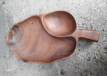 Duża stylowa drewniana taca