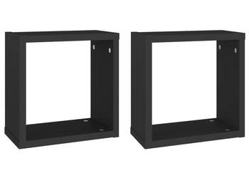 Półki ścienne kostki 2 szt. czarne 30x15x30 cm WM-807001