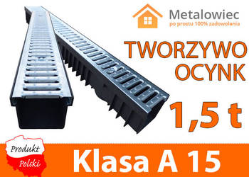 Odwodnienie liniowe KANAŁ z Tworzywa pokrywa Ocynk 105mm