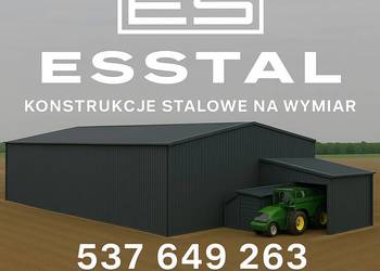 DUŻY Garaż Blaszany GRAFITOWY + Zadaszenie + Wiata z boku  - ESSTAL-