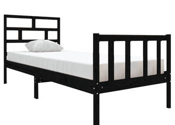 Rama łóżka czarna lite drewno sosnowe pojedyncza 75x190 cm WM-3101312