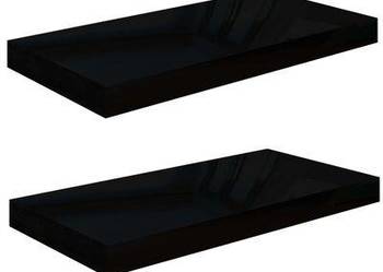 vidaXL Półki ścienne, 2 szt., wysoki połysk, czarne, 50x23x3,8 c(SKU323767)