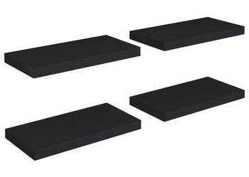 vidaXL Półki ścienne, 4 szt., czarne, 50x23x3,8 cm, MDF(323831)
