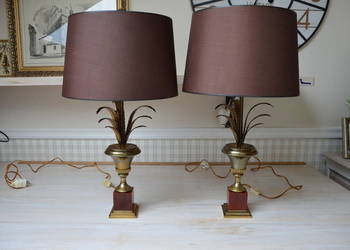 Lampy stołowe stylowe mosiężne glamour komplet