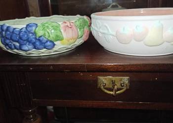 Patera, miseczka, ręcznie zdobiona. Majolika, owoce, na ze Patera, miseczka, ręcznie zdobiona. Majolika, owoce, na ze