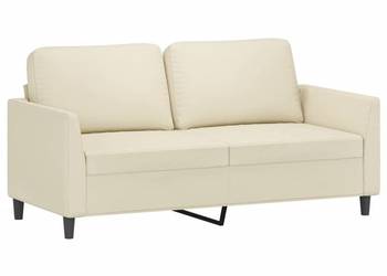 vidaXL 2-osobowa sofa, kremowy, 140 cm, sztuczna skóra(SKU:359334)