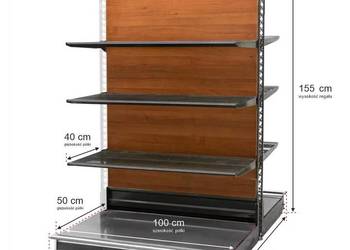 Regał WANZL dwustronny H-155 cm L-103 cm 6 półek MODUŁ DOSTAWNY
