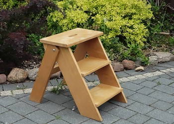 Drewniany taboret schodek – drabinka dwustopniowa, składana (Solidny!)
