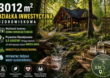 Działka inwestycyjna (3012 met) okolice Wrocławia (Ostrowina)