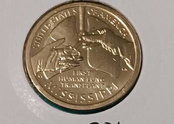 1 Dolar USA Innowacje-przeszczep płuc Mississippi men. D