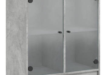 Szafka ze szklanymi drzwiami szarość betonu 68x37x755 cm WM-836423