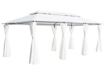 Altana z zasłonami 600x298x270 cm biała 180 g/m² WM-310073