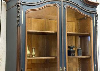 Biblioteka 2-drzwiowa witryna Ludwik XV, Francja I pół. XX w. antracyt