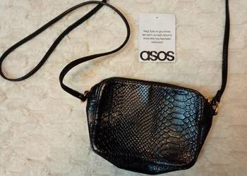 ASOS/ Czarna torebka wieczorowa z Londynu, listonoszka