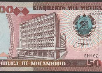 MOZAMBIK 50 000 METICAIS 1993 - STAN BANKOWY UNC