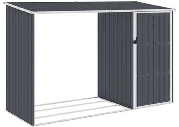Szopa z wiatą na drewno antracyt 245x98x159 cm stal WM-46295
