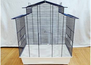 Duża Niebieska Klatka dla ptaków kanarki, papugi faliste, zeberki