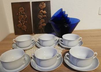 Bulionówki z talerzykami porcelana seltmann