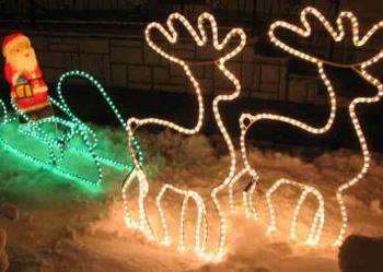 2 x duże świecące renifery renifer 300cm długości z saniami sankami i mikoł